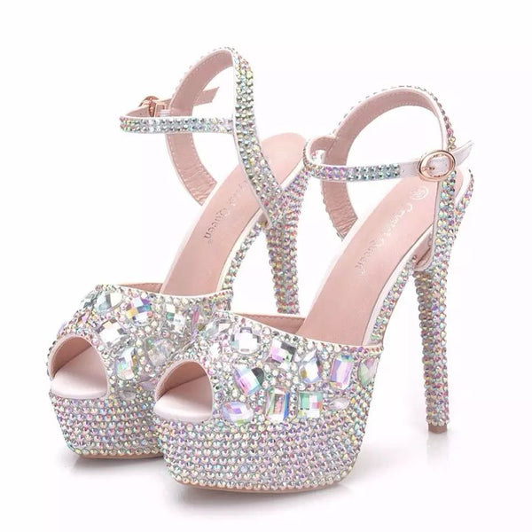 Colorful sparkle heels